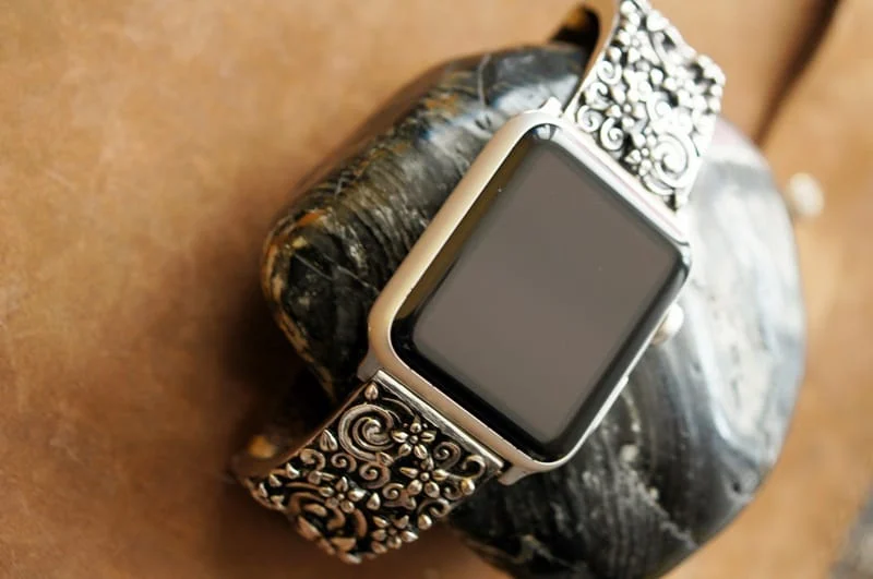 Sakura Silber 925 Anhänger Apple-Watch-Armband ( 2-teilig) für Panerai oder Apple Watch Serie 1,2,3,4,5,6,7,SE – Bild 8